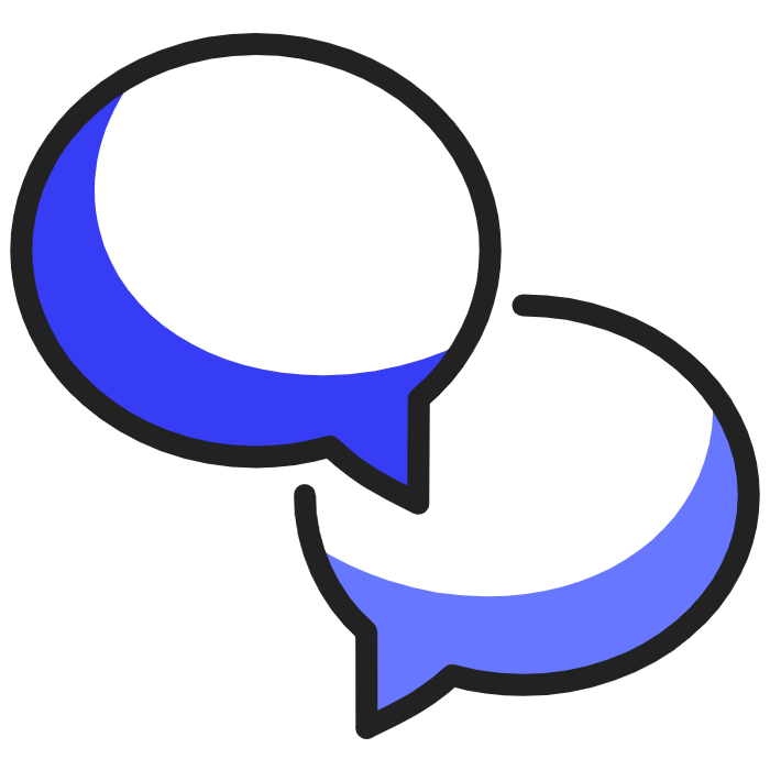 picto dialogue bleu sombre