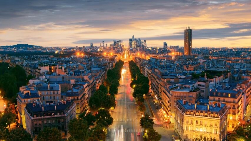 vue paris nuit lumiere