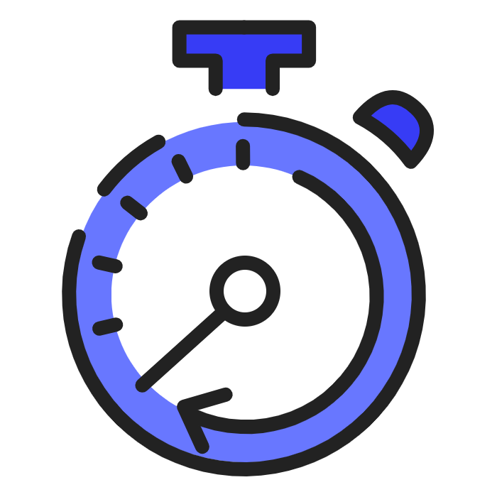 picto chronometre bleu sombre